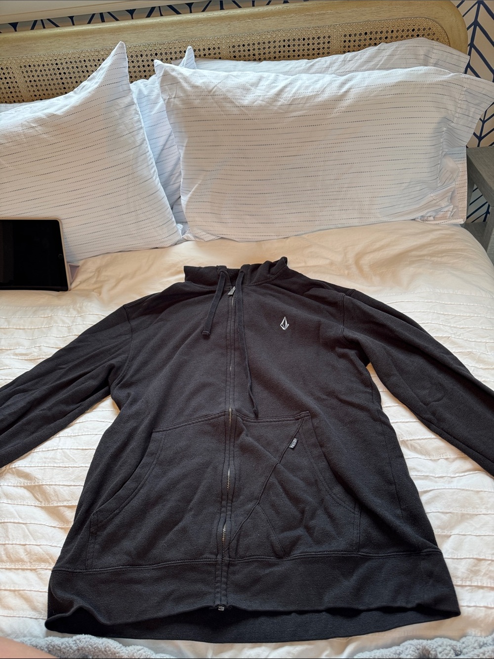 Volcom Men's Black Full-Zip Hoodie with Logo
